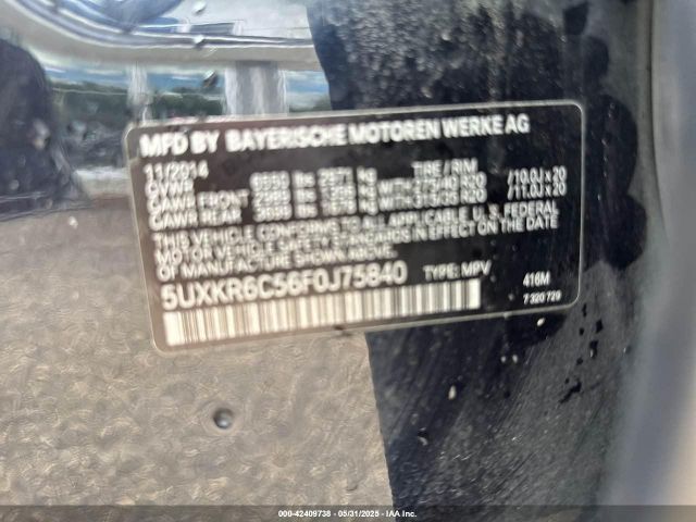5UXKR6C56F0J75840 BMW X5 Xdrive50i