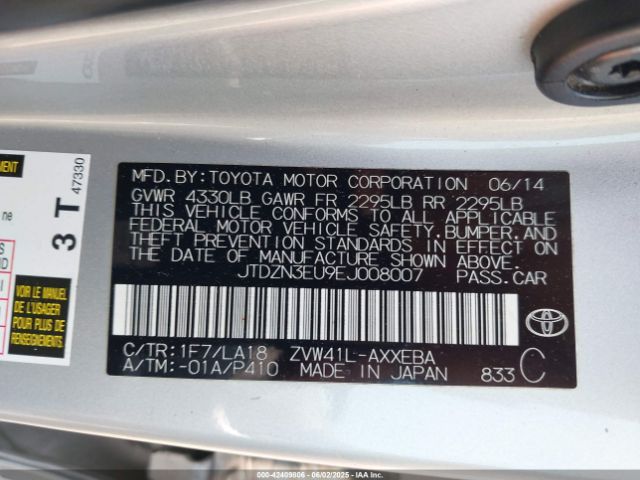 JTDZN3EU9EJ008007 Toyota Prius V Five