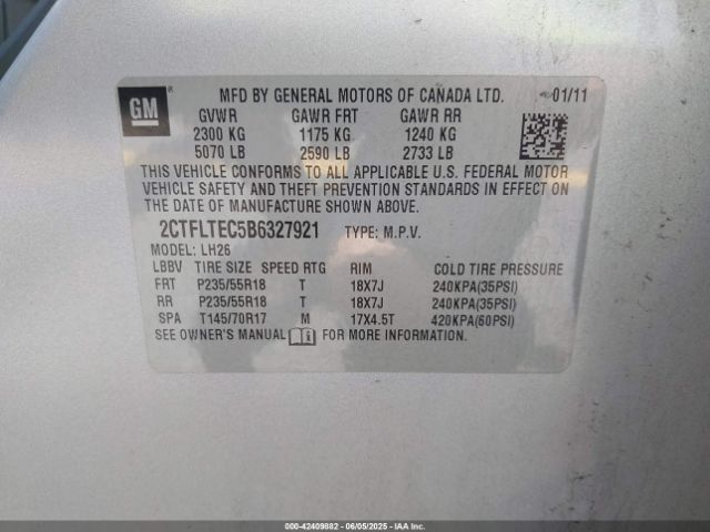 2011 GMC TERRAIN 2CTFLTEC5B6327921 Photo 8