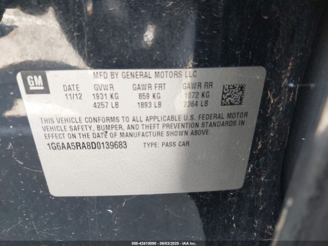 2013 CADILLAC ATS 1G6AA5RA8D0139683 Photo 8