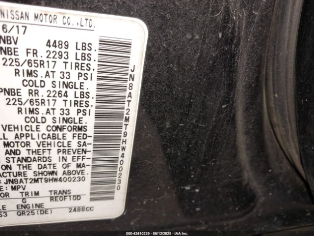 JN8AT2MT9HW400230 Nissan ROGUE SV