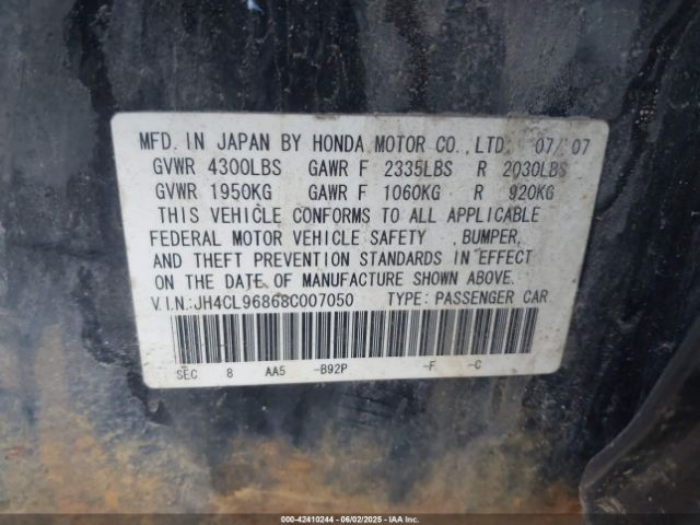 2008 ACURA TSX JH4CL96868C007050 Photo 8