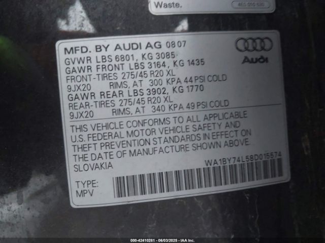 2008 AUDI Q7 WA1BY74L58D015574 Photo 8
