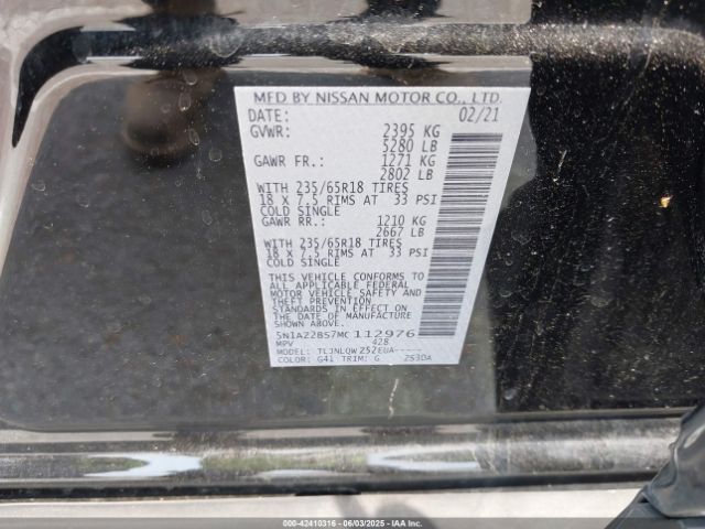2021 NISSAN MURANO 5N1AZ2BS7MC112976 Photo 8