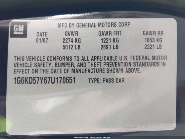2007 CADILLAC DTS 1G6KD57Y67U170651 Photo 8