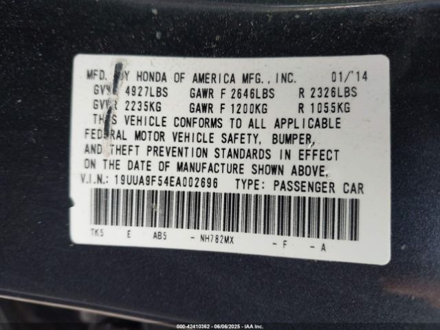 2014 ACURA TL 19UUA9F54EA002696 Photo 8