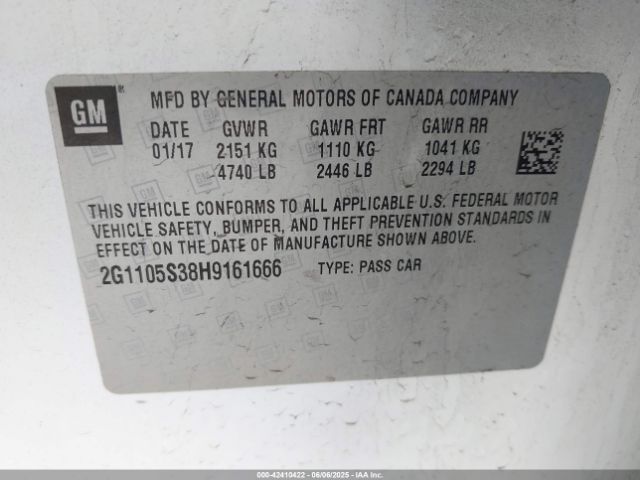 2G1105S38H9161666 Chevrolet IMPALA 1LT