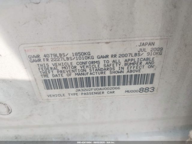 2010 MITSUBISHI LANCER JA32U2FU0AU002066 Photo 8