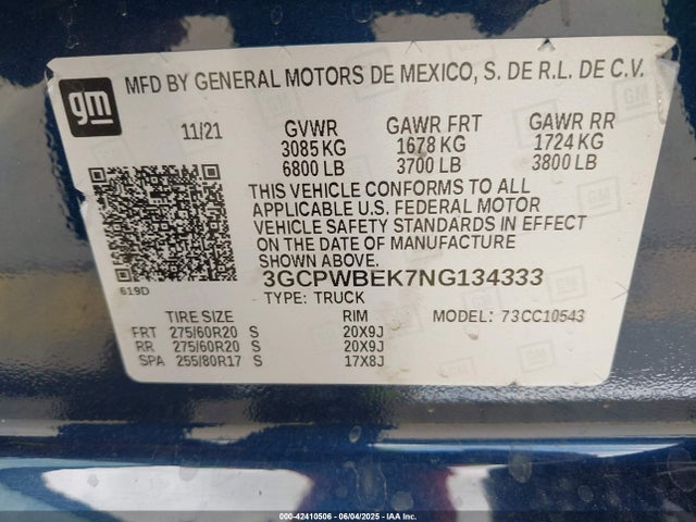 3GCPWBEK7NG134333 Chevrolet l3b