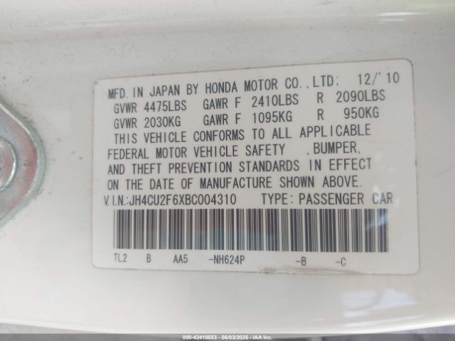 2011 ACURA TSX JH4CU2F6XBC004310 Photo 8