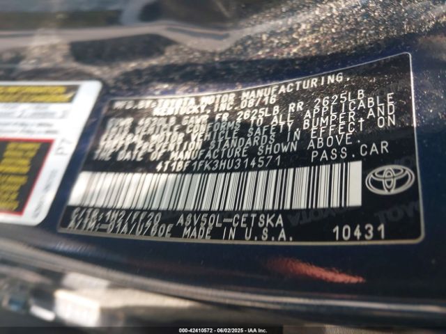 4T1BF1FK3HU314571 Toyota CAMRY SE