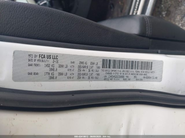 1C4RDHAG2GC330995 Dodge Durango Sxt