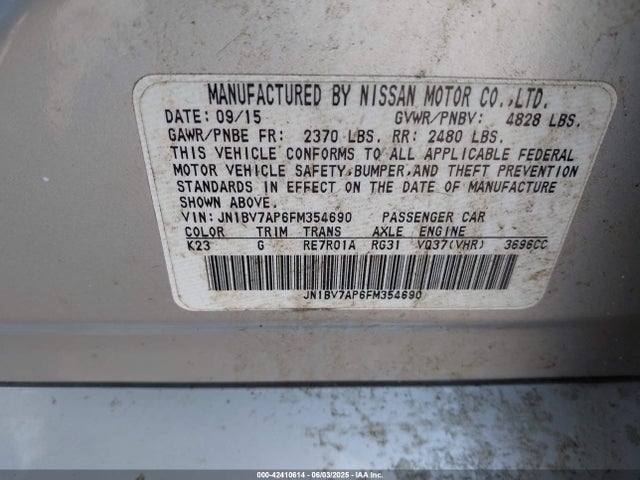 JN1BV7AP6FM354690 Infiniti Q50