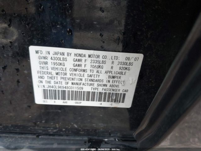 2008 ACURA TSX JH4CL96948C011509 Photo 8