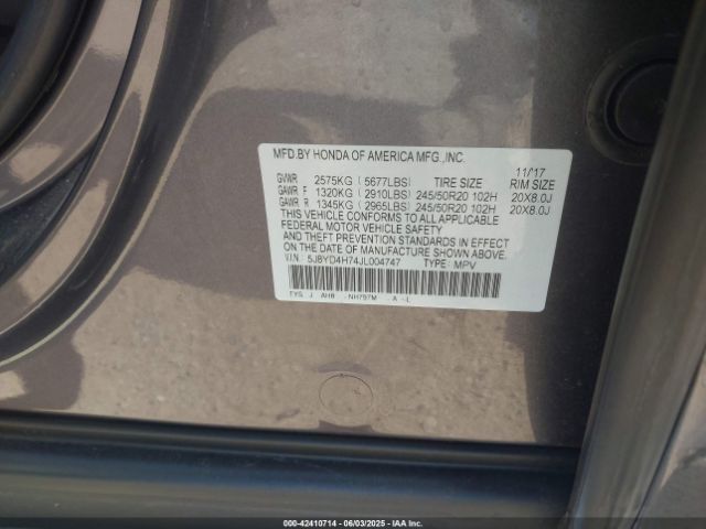 2018 ACURA MDX 5J8YD4H74JL004747 Photo 8