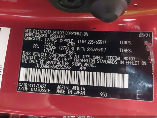 2021 LEXUS NX 300 JTJDARDZ6M2253598 Photo 8