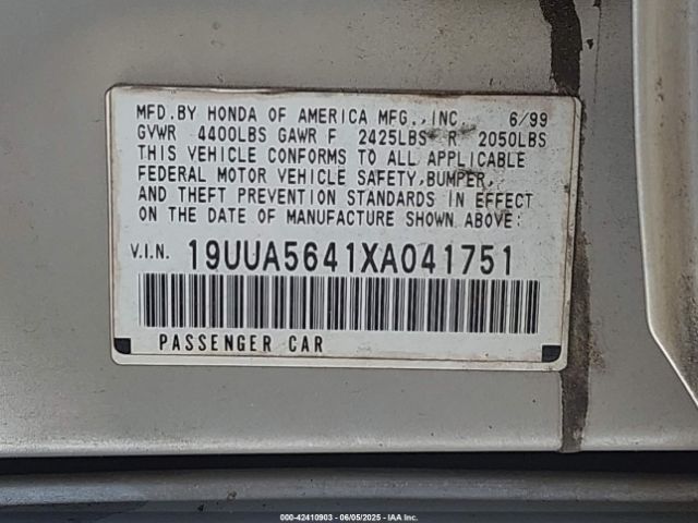 1999 ACURA TL 19UUA5641XA041751 Photo 8