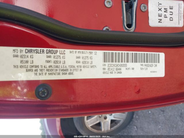 2012 CHRYSLER 300 2C3CCACG0CH283555 Photo 8