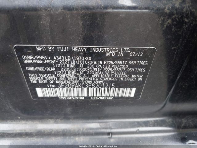 JF2GPAKC3E8201215 Subaru Xv Crosstrek 2.0i Limited