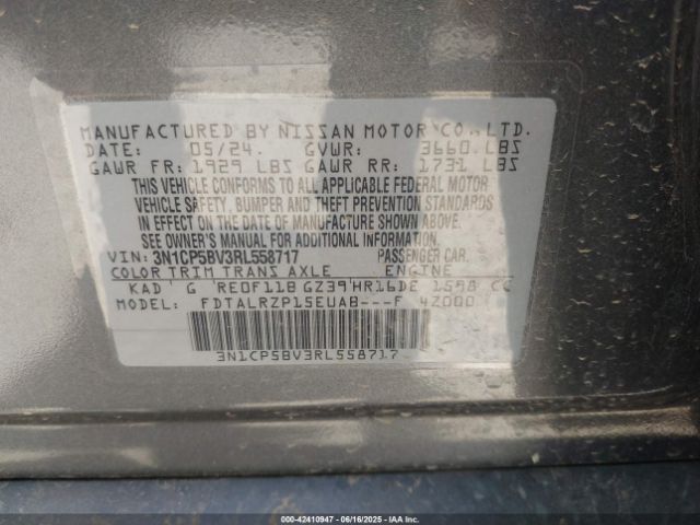 3N1CP5BV3RL558717 Nissan Kicks