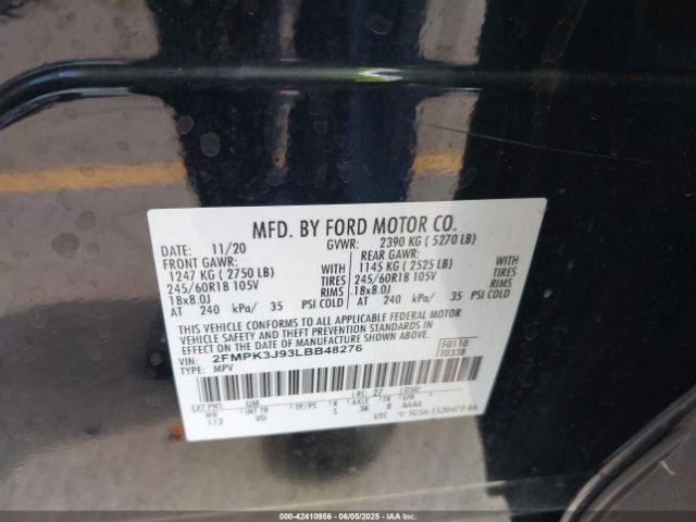 2020 FORD EDGE 2FMPK3J93LBB48276 Photo 8