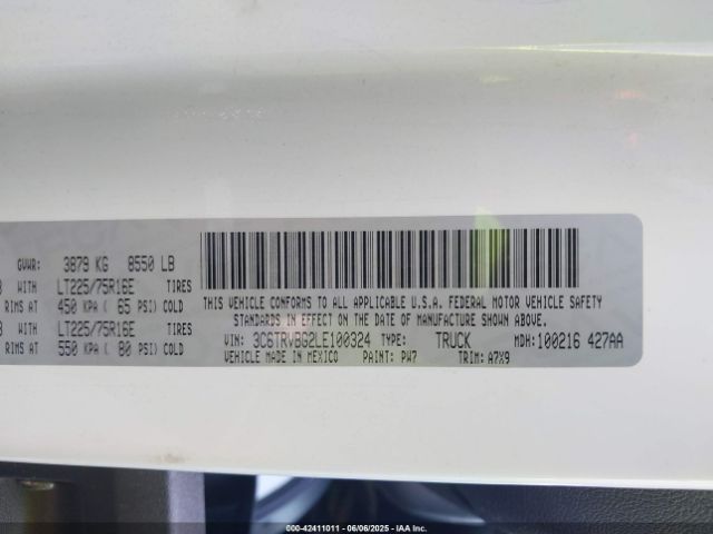 3C6TRVBG2LE100324 RAM Promaster 1500