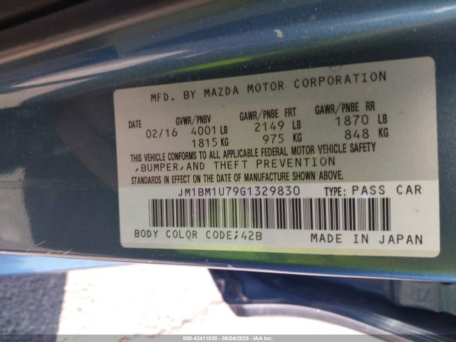 JM1BM1U79G1329830 Mazda pe