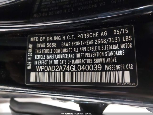 2016 PORSCHE PANAMERA E-HYBRID WP0AD2A74GL040039 Photo 8