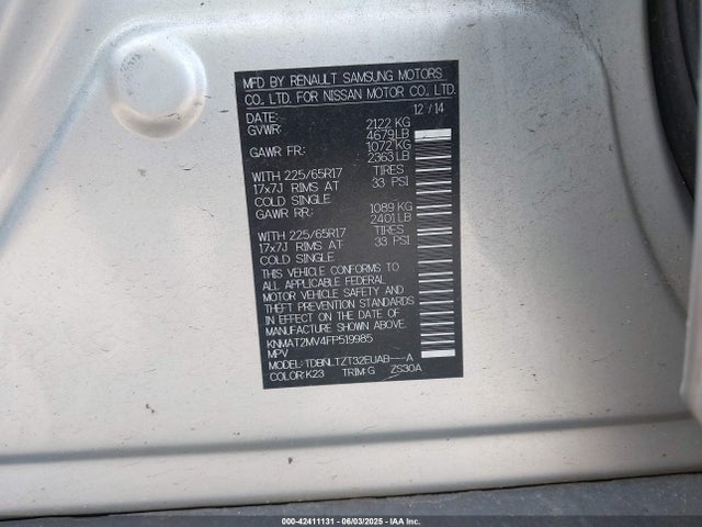 Nissan 2015 2015 KNMAT2MV4FP519985 Image 9