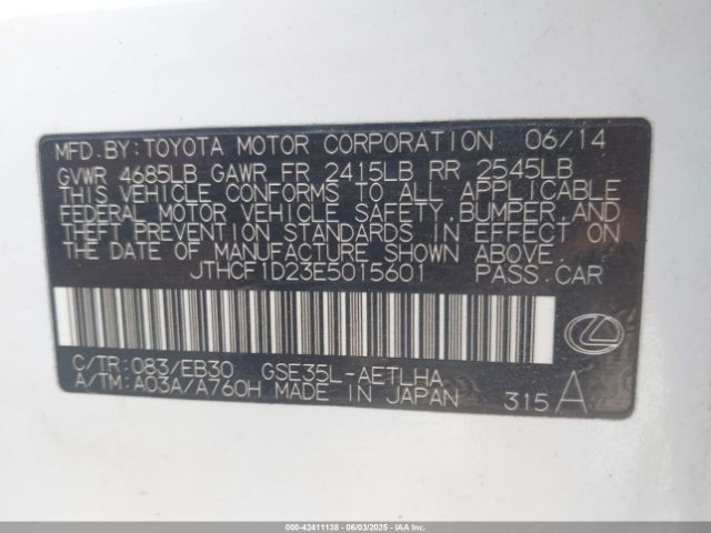 JTHCF1D23E5015601 Lexus IS 250