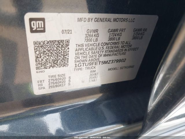 2021 GMC SIERRA 1500 1GTU9FET5MZ379902 Photo 8