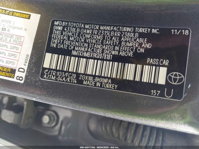 2019 TOYOTA C-HR NMTKHMBX9KR078181 Photo 8