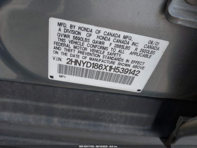 2001 ACURA MDX 2HNYD186X1H539142 Photo 8
