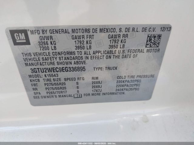 2014 GMC SIERRA 1500 3GTU2WEC9EG336895 Photo 8