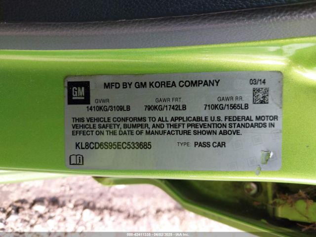 KL8CD6S95EC533685 Chevrolet Spark 1lt Auto