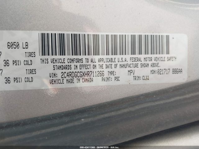 2017 DODGE GRAND CARAVAN 2C4RDGCGXHR711266 Photo 8