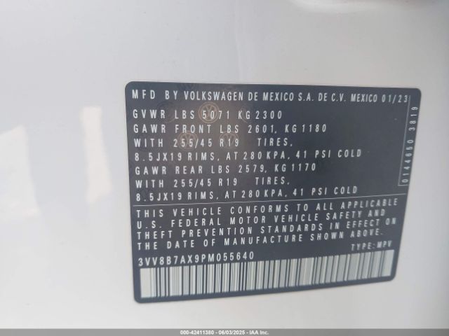 2023 VOLKSWAGEN TIGUAN 3VV8B7AX9PM055640 Photo 8
