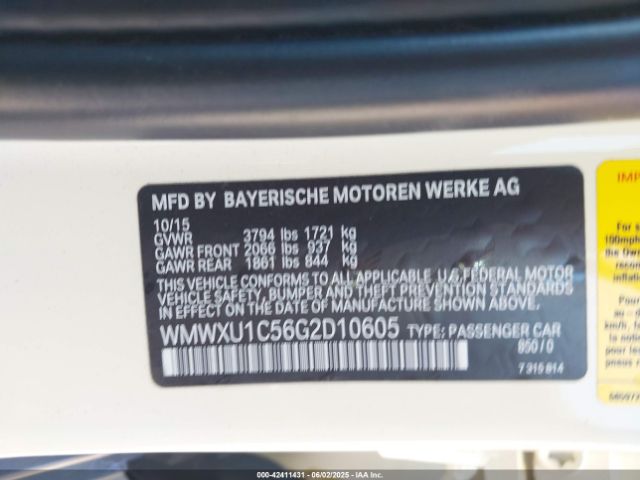2016 MINI COOPER WMWXU1C56G2D10605 Photo 8