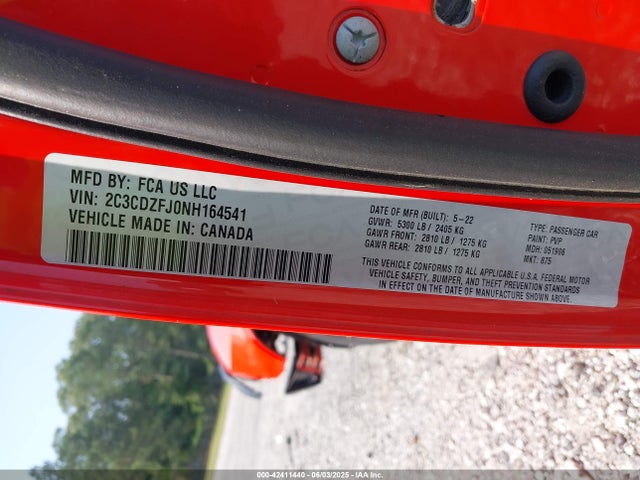 Dodge 2022 2022 2C3CDZFJ0NH164541 Image 9