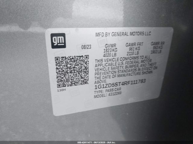 2024 CHEVROLET MALIBU 1G1ZD5ST4RF111783 Photo 8