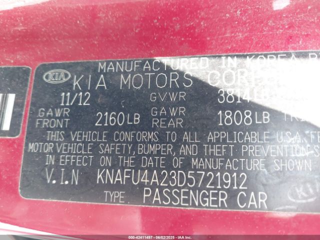2013 KIA FORTE KNAFU4A23D5721912 Photo 8