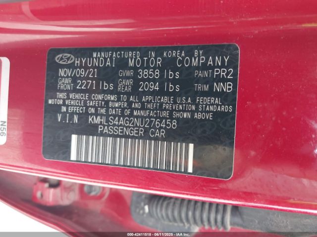 2022 HYUNDAI ELANTRA KMHLS4AG2NU276458 Photo 8