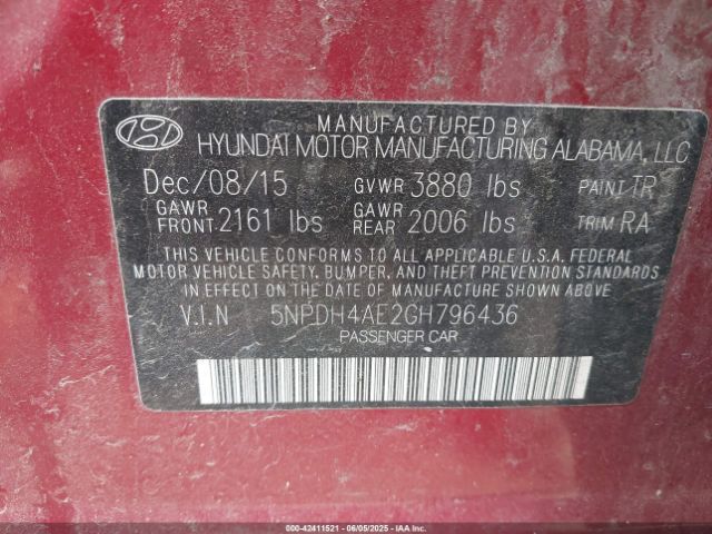 2016 HYUNDAI ELANTRA 5NPDH4AE2GH796436 Photo 8