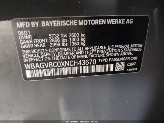 2022 BMW M850I GTAN COUPE WBAGV8C0XNCH43670 Photo 8