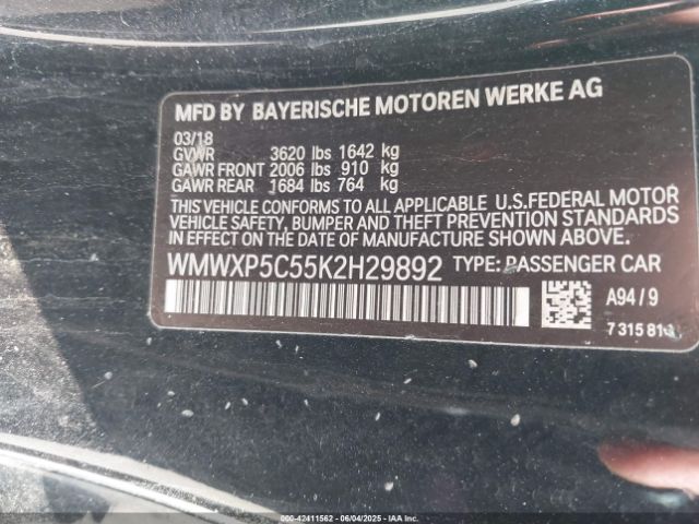 WMWXP5C55K2H29892 Mini Hardtop