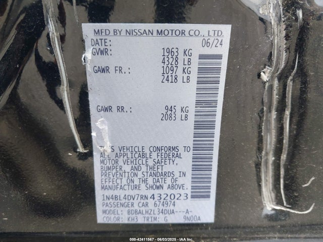 Nissan Altima 2024 1N4BL4DV7RN432023 Image 9