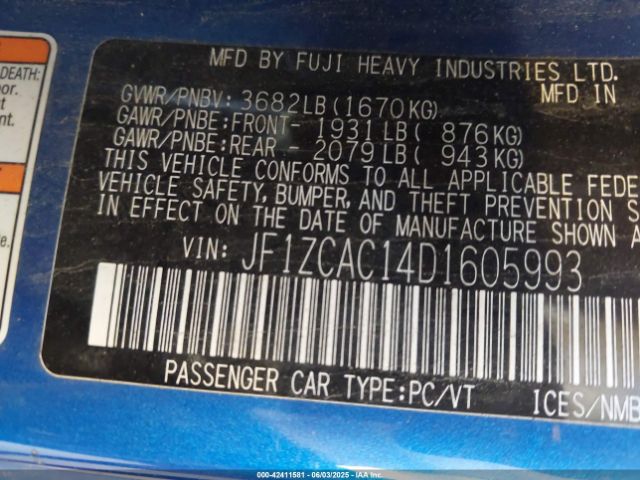 2013 SUBARU BRZ JF1ZCAC14D1605993 Photo 8