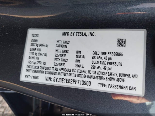 2023 TESLA MODEL 3 5YJ3E1EB2PF713900 Photo 8