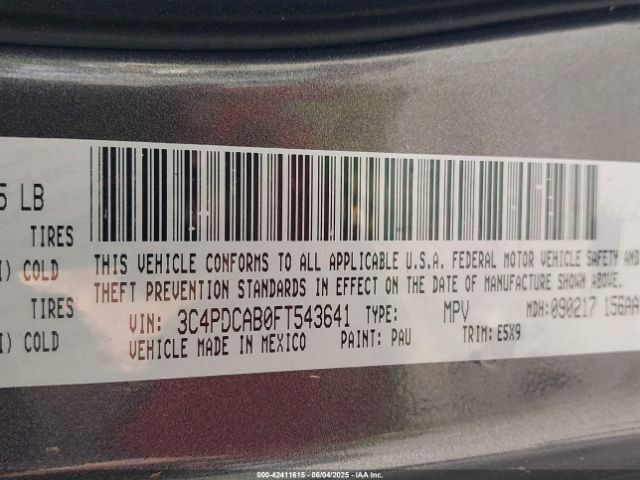 3C4PDCAB0FT543641 Dodge JOURNEY SE