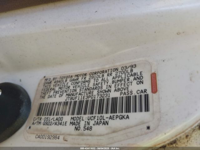 1993 LEXUS LS JT8UF11E3P0173231 Photo 8